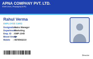 Blue Band employee ID card design